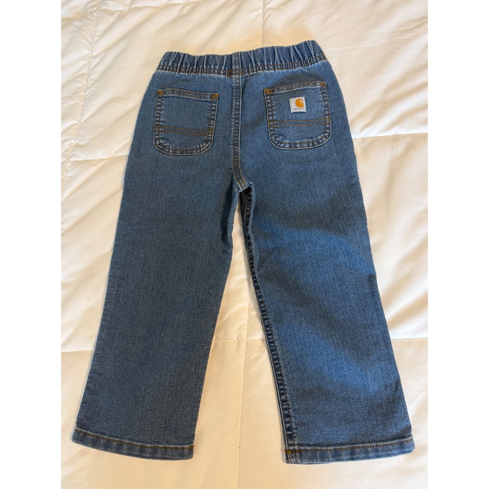 Carhartt Denim Jeans Toddler 3T Blue Excellent Elastic Waist ST8819-B